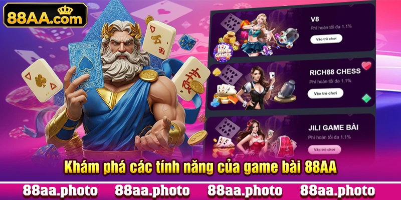 Khám phá các tính năng của game bài 88AA